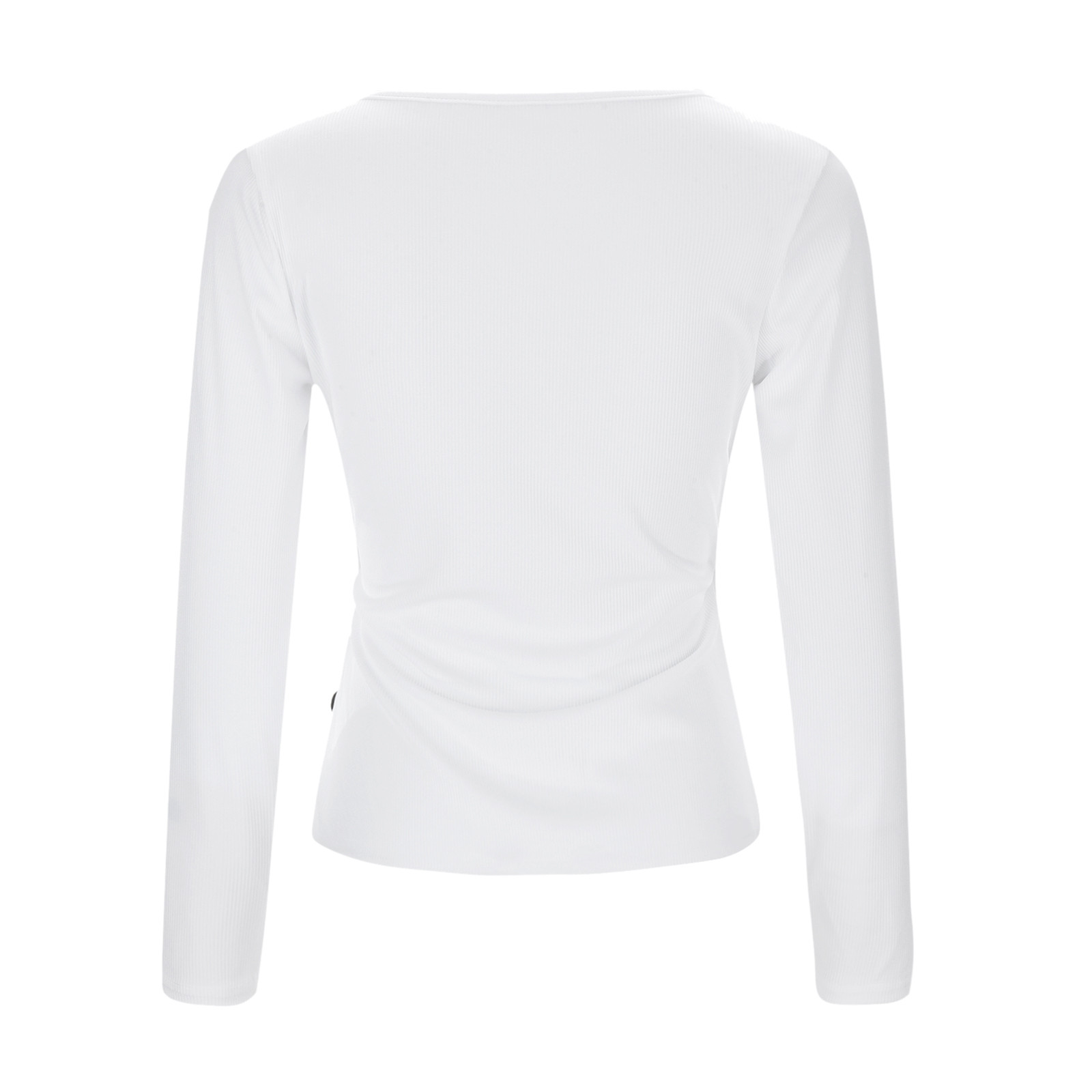 thumbnail image 5 of Top asimétrico con cuello en V y tres botones, manga larga, sexy y ajustado, blusa informal para mujer, 5 of 8